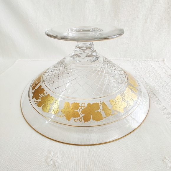 Val Saint Lambert Vintage Centerpiece Bowl, Cut Crystal, 1940-50, Belgian Glass - Picture 7 of 13